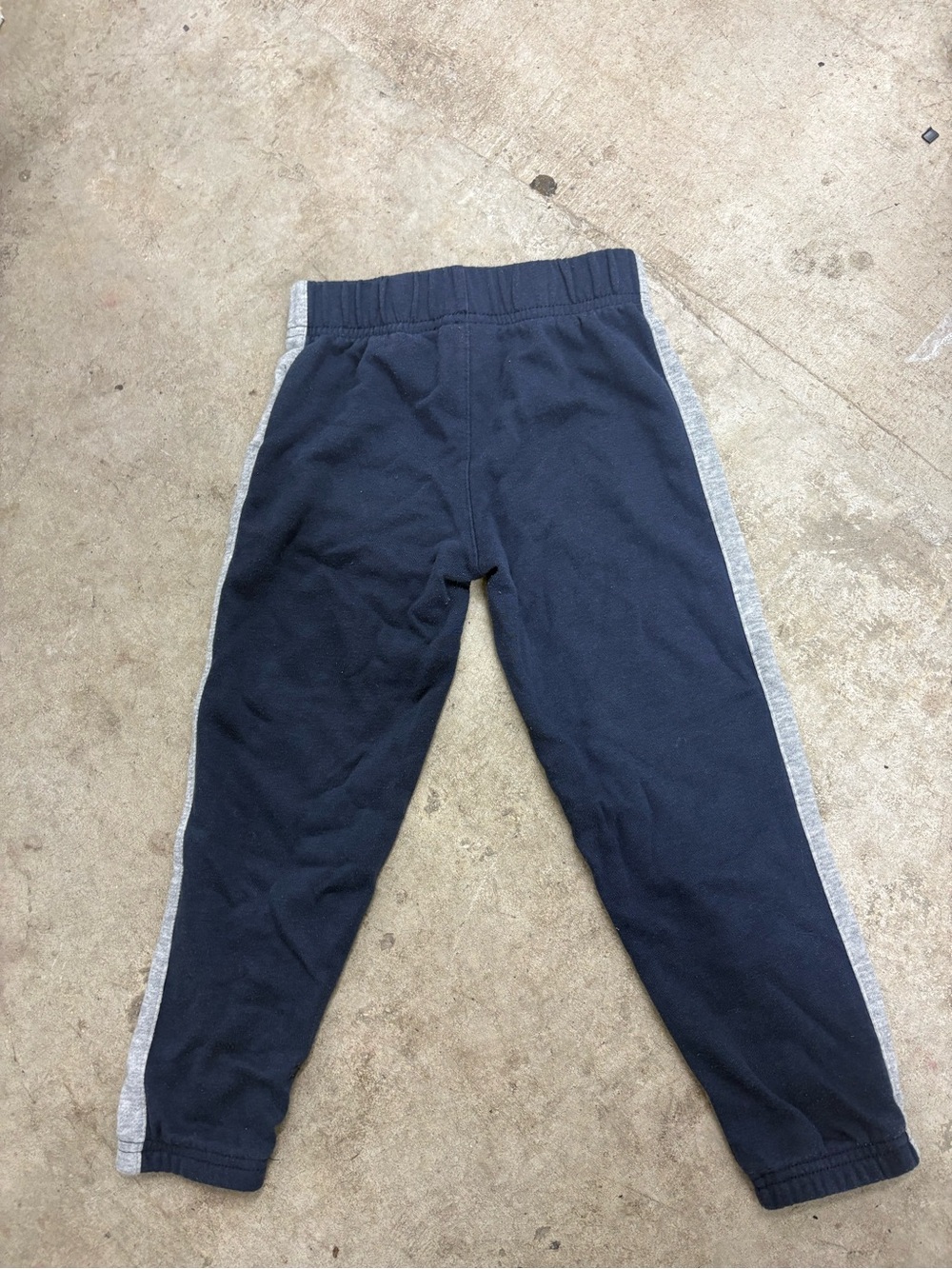 Nike Boys Size 5 Fleece Sweatpants Blue/Gray Side Stripe Red Swoosh Pull-On - Picture 6 of 8